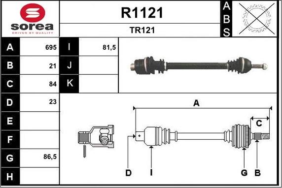 SNRA R1121 - Piedziņas vārpsta autodraugiem.lv