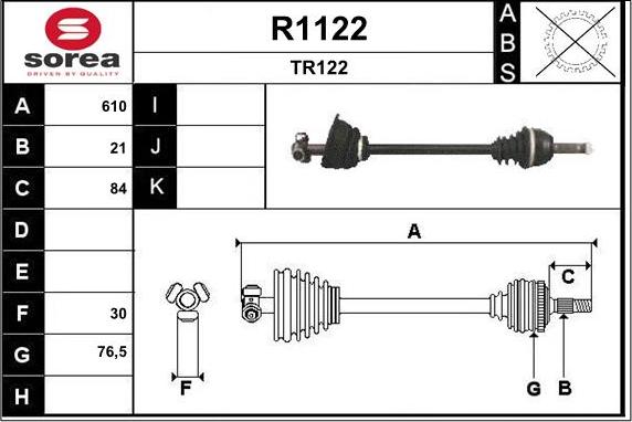 SNRA R1122 - Piedziņas vārpsta autodraugiem.lv