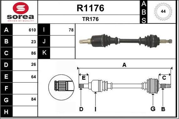 SNRA R1176 - Piedziņas vārpsta autodraugiem.lv