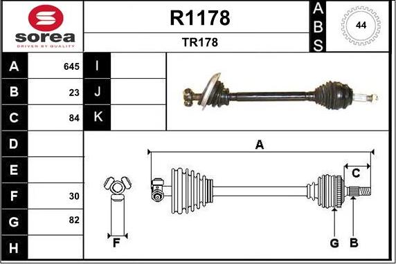 SNRA R1178 - Piedziņas vārpsta autodraugiem.lv