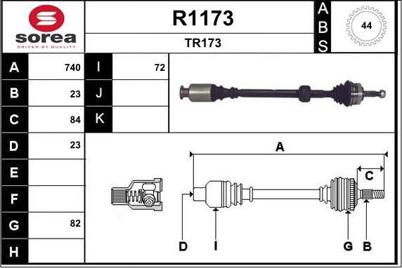 SNRA R1173 - Piedziņas vārpsta autodraugiem.lv