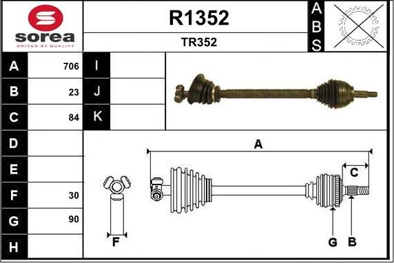 SNRA R1352 - Piedziņas vārpsta autodraugiem.lv