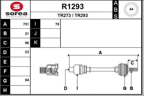 SNRA R1293 - Piedziņas vārpsta autodraugiem.lv