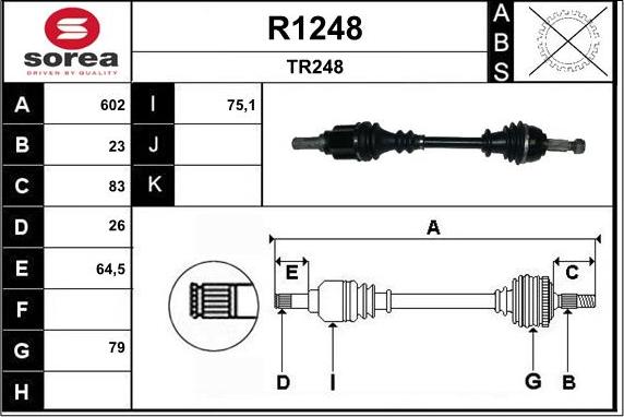 SNRA R1248 - Piedziņas vārpsta autodraugiem.lv