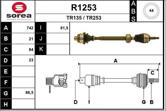 SNRA R1253 - Piedziņas vārpsta autodraugiem.lv