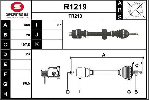 SNRA R1219 - Piedziņas vārpsta autodraugiem.lv