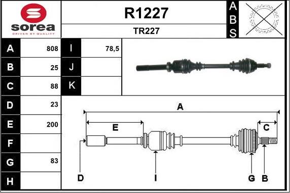 SNRA R1227 - Piedziņas vārpsta autodraugiem.lv