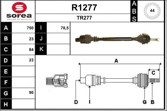 SNRA R1277 - Piedziņas vārpsta autodraugiem.lv