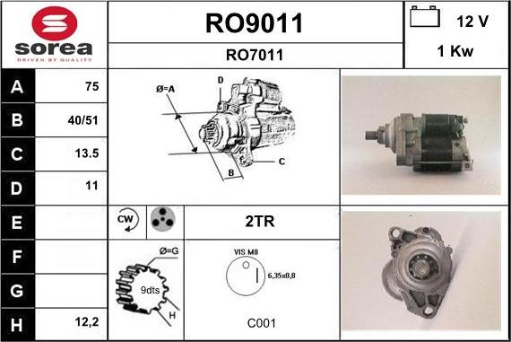 SNRA RO9011 - Starteris autodraugiem.lv