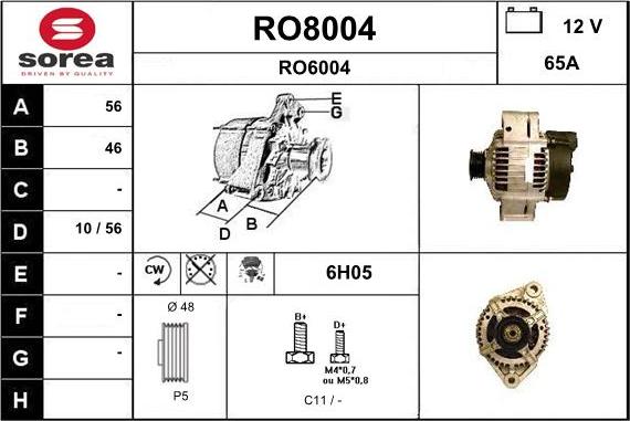 SNRA RO8004 - Ģenerators autodraugiem.lv