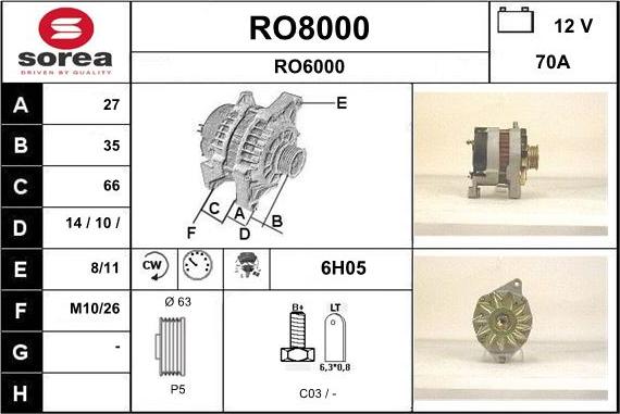 SNRA RO8000 - Ģenerators autodraugiem.lv