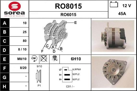 SNRA RO8015 - Ģenerators autodraugiem.lv