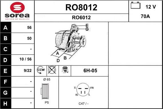 SNRA RO8012 - Ģenerators autodraugiem.lv