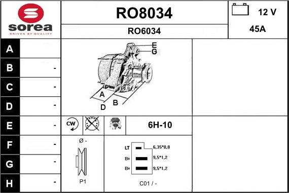 SNRA RO8034 - Ģenerators autodraugiem.lv