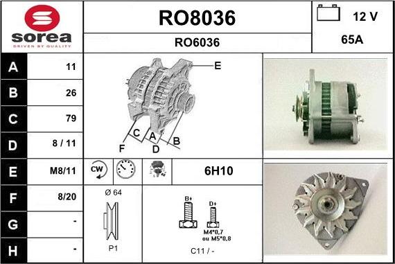 SNRA RO8036 - Ģenerators autodraugiem.lv