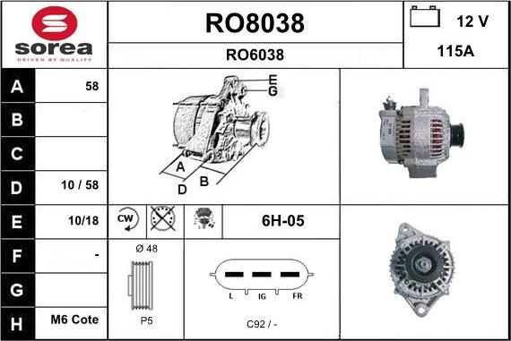 SNRA RO8038 - Ģenerators autodraugiem.lv