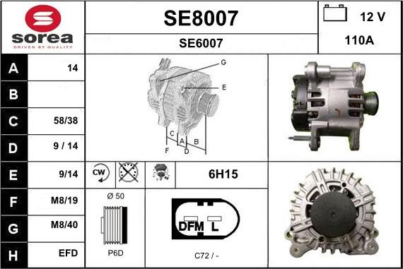 SNRA SE8007 - Ģenerators autodraugiem.lv