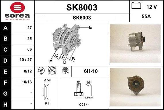 SNRA SK8003 - Ģenerators autodraugiem.lv
