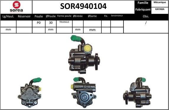 SNRA SOR4940104 - Hidrosūknis, Stūres iekārta autodraugiem.lv