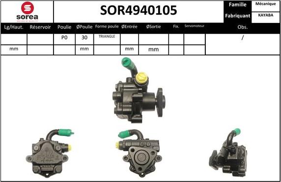 SNRA SOR4940105 - Hidrosūknis, Stūres iekārta autodraugiem.lv