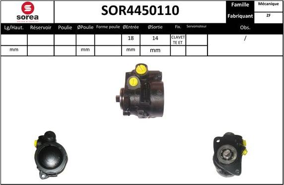 SNRA SOR4450110 - Hidrosūknis, Stūres iekārta autodraugiem.lv