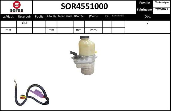 SNRA SOR4551000 - Hidrosūknis, Stūres iekārta autodraugiem.lv