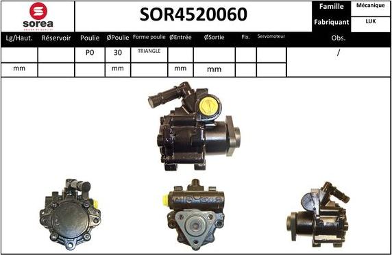SNRA SOR4520060 - Hidrosūknis, Stūres iekārta autodraugiem.lv