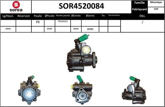 SNRA SOR4520084 - Hidrosūknis, Stūres iekārta autodraugiem.lv