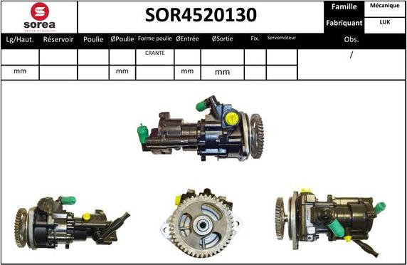 SNRA SOR4520130 - Hidrosūknis, Stūres iekārta autodraugiem.lv