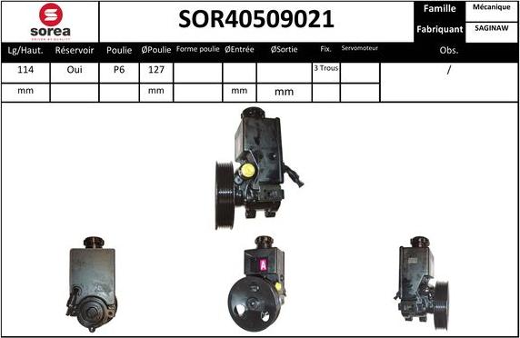 SNRA SOR40509021 - Hidrosūknis, Stūres iekārta autodraugiem.lv
