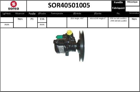 SNRA SOR40501005 - Hidrosūknis, Stūres iekārta autodraugiem.lv