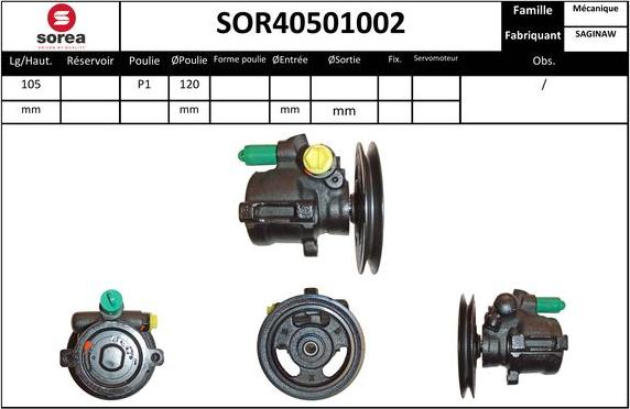 SNRA SOR40501002 - Hidrosūknis, Stūres iekārta autodraugiem.lv