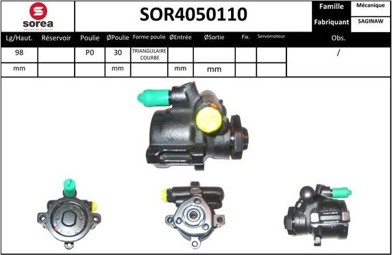 SNRA SOR4050110 - Hidrosūknis, Stūres iekārta autodraugiem.lv