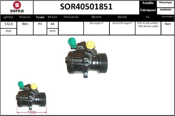 SNRA SOR40501851 - Hidrosūknis, Stūres iekārta autodraugiem.lv