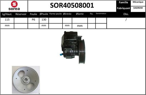 SNRA SOR40508001 - Hidrosūknis, Stūres iekārta autodraugiem.lv