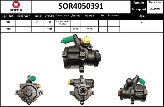 SNRA SOR4050391 - Hidrosūknis, Stūres iekārta autodraugiem.lv