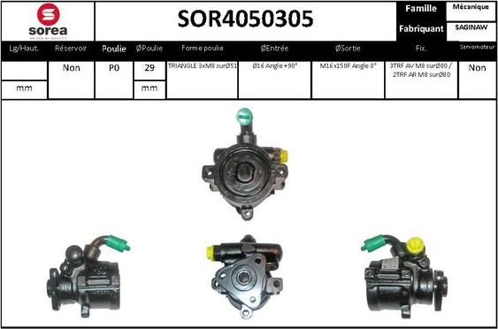 SNRA SOR4050305 - Hidrosūknis, Stūres iekārta autodraugiem.lv