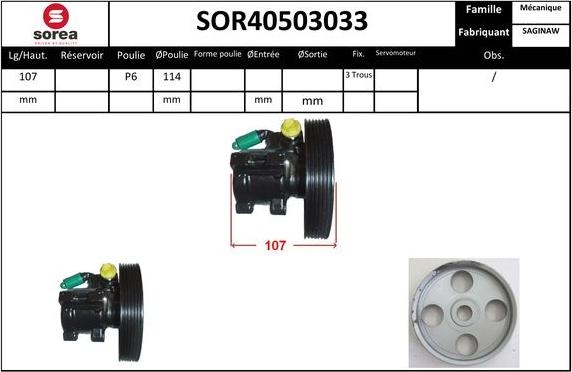 SNRA SOR40503033 - Hidrosūknis, Stūres iekārta autodraugiem.lv