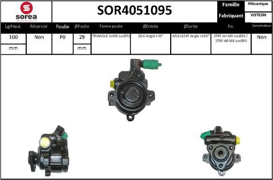 SNRA SOR4051095 - Hidrosūknis, Stūres iekārta autodraugiem.lv