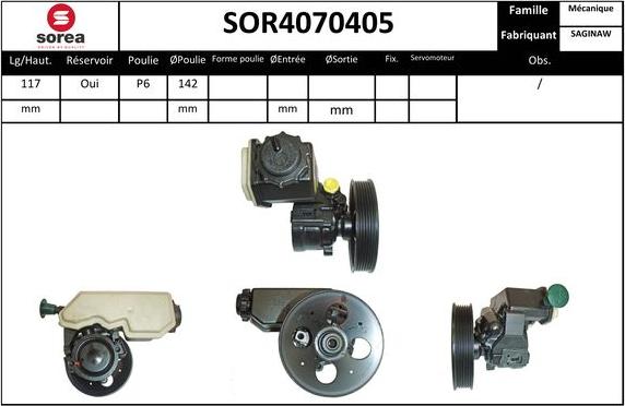 SNRA SOR4070405 - Hidrosūknis, Stūres iekārta autodraugiem.lv