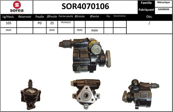 SNRA SOR4070106 - Hidrosūknis, Stūres iekārta autodraugiem.lv
