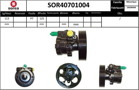 SNRA SOR40701004 - Hidrosūknis, Stūres iekārta autodraugiem.lv