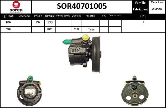 SNRA SOR40701005 - Hidrosūknis, Stūres iekārta autodraugiem.lv