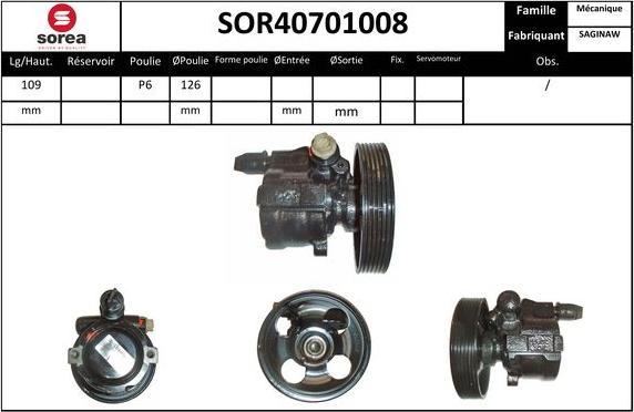 SNRA SOR40701008 - Hidrosūknis, Stūres iekārta autodraugiem.lv