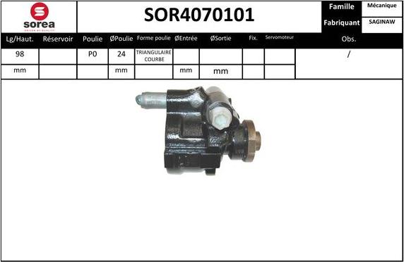 SNRA SOR4070101 - Hidrosūknis, Stūres iekārta autodraugiem.lv