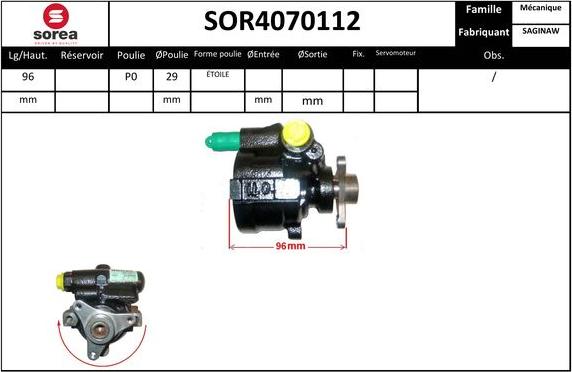 SNRA SOR4070112 - Hidrosūknis, Stūres iekārta autodraugiem.lv