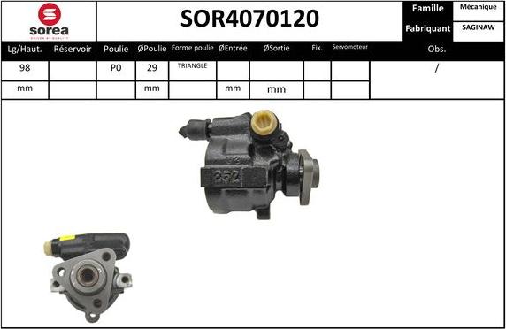 SNRA SOR4070120 - Hidrosūknis, Stūres iekārta autodraugiem.lv