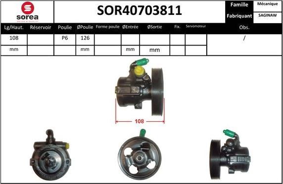 SNRA SOR40703811 - Hidrosūknis, Stūres iekārta autodraugiem.lv