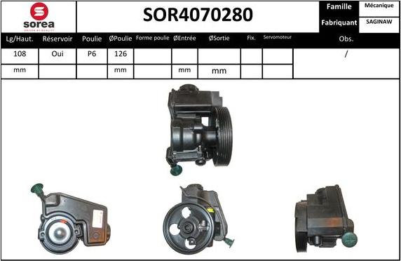 SNRA SOR4070280 - Hidrosūknis, Stūres iekārta autodraugiem.lv