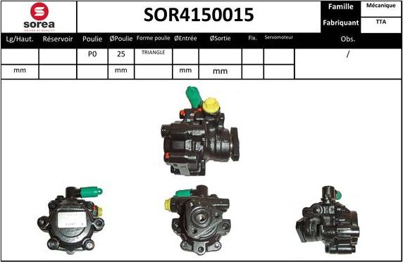 SNRA SOR4150015 - Hidrosūknis, Stūres iekārta autodraugiem.lv